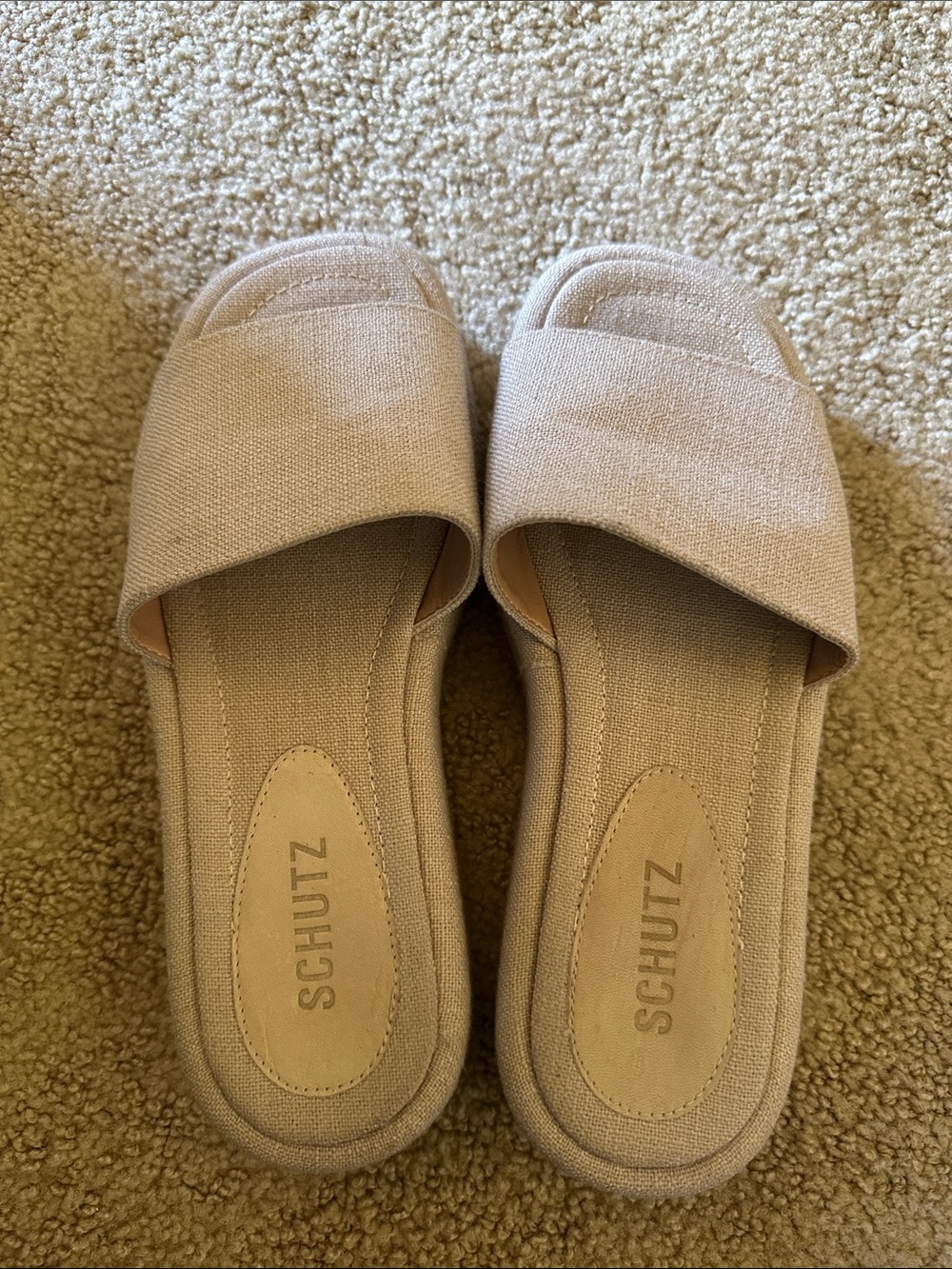 Schutz Yara Linen “Flatform” Sandal - Beige - Picture 3 of 4